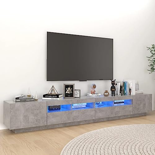QINXIXINAIXI TV-Schrank mit LED-Leuchten Betongrau Fernseher kommode Fernsehschrank hängeschrank Fernseher Schrank 260x35x40 cm QINXIXINAIXI TV-Schrank mit LED-Leuchten Betongrau Fernseher kommode Fernsehschrank hängeschrank Fernseher Schrank 260x35x40 cm von QINXIXINAIXI