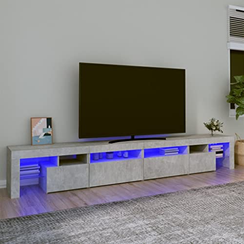 QINXIXINAIXI TV-Schrank mit LED-Leuchten Betongrau Fernsehschrank Sideboard hängend tv kommode Fernseher Tisch 260x36,5x40 cm QINXIXINAIXI TV-Schrank mit LED-Leuchten Betongrau Fernsehschrank Sideboard hängend tv kommode Fernseher Tisch 260x36,5x40 cm von QINXIXINAIXI