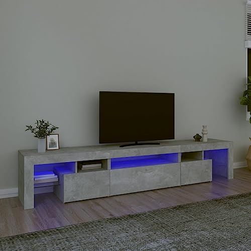 QINXIXINAIXI TV-Schrank mit LED-Leuchten Betongrau hängeschrank lowboard Fernseher Schrank kommode 215x36,5x40 cm QINXIXINAIXI TV-Schrank mit LED-Leuchten Betongrau hängeschrank lowboard Fernseher Schrank kommode 215x36,5x40 cm von QINXIXINAIXI