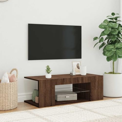 QINXIXINAIXI TV-Schrank mit LED-Leuchten Braun Eichen-Optik lowboard Fernsehschrank hängeschrank Fernseher kommode 90x39x30 cm QINXIXINAIXI TV-Schrank mit LED-Leuchten Braun Eichen-Optik lowboard Fernsehschrank hängeschrank Fernseher kommode 90x39x30 cm von QINXIXINAIXI