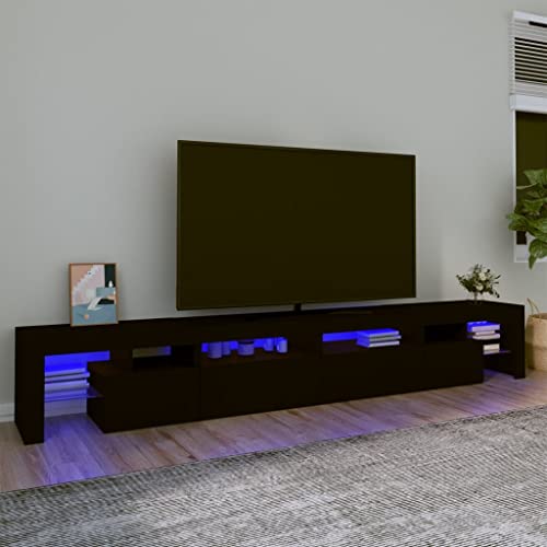 QINXIXINAIXI TV-Schrank mit LED-Leuchten Schwarz hängeschrank lowboard tv Bank Fernseher Tisch 260x36,5x40 cm QINXIXINAIXI TV-Schrank mit LED-Leuchten Schwarz hängeschrank lowboard tv Bank Fernseher Tisch 260x36,5x40 cm von QINXIXINAIXI