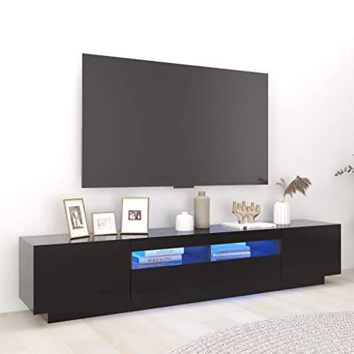 QINXIXINAIXI TV-Schrank mit LED-Leuchten Schwarz wohnzimmerschrank tv Regal tv Board Sideboard hängend 200x35x40 cm QINXIXINAIXI TV-Schrank mit LED-Leuchten Schwarz wohnzimmerschrank tv Regal tv Board Sideboard hängend 200x35x40 cm von QINXIXINAIXI
