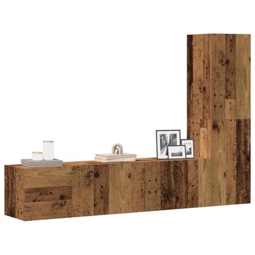 QINXIXINAIXI TV-Wandschränke 3 STK. Altholz-Optik Holzwerkstoff Sideboard tv Sideboard hängend tv Board lowboard QINXIXINAIXI TV-Wandschränke 3 STK. Altholz-Optik Holzwerkstoff Sideboard tv Sideboard hängend tv Board lowboard von QINXIXINAIXI