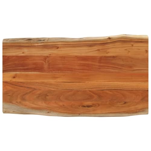 QINXIXINAIXI Tischplatte 100x60x3,8cm Rechteckig Massivholz Akazie Baumkante Echtholzplatte DIY Möbelbau Rustikale Platte für Esstisch Schreibtisch von QINXIXINAIXI