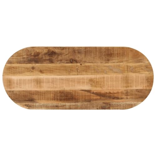 QINXIXINAIXI Tischplatte 120x50x3,8 cm Oval Raues Massives Mangoholz Echtholzplatte Rustikale Tischplatte DIY Holzplatte für Esstisch Arbeitsplatte von QINXIXINAIXI
