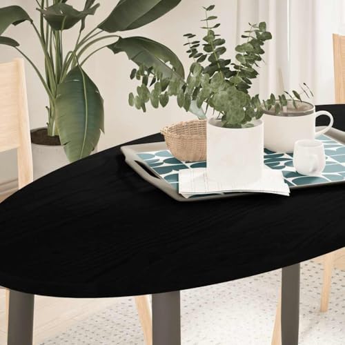 QINXIXINAIXI Tischplatte Dunkelbraun 120x60x2 cm Massivholz Eiche Oval Massivholzplatte Echtholzplatte Holzplatte für Möbelbau für Arbeitsplatte Esstisch von QINXIXINAIXI