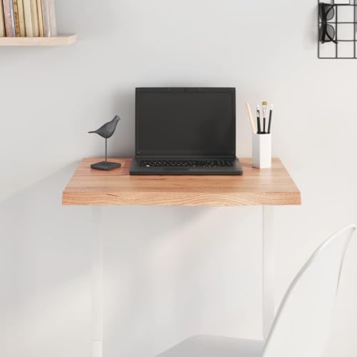 QINXIXINAIXI Tischplatte Hellbraun 60x40x(2-4) cm Massivholz Eiche Behandelt Holzplatte für Möbelbau Bauholzplatte Rustikale Platte für Küche Esstisch von QINXIXINAIXI