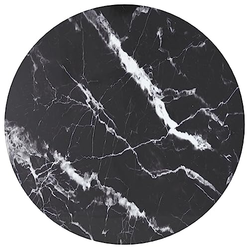 QINXIXINAIXI Tischplatte Schwarz Ø40x0,8 cm Hartglas in Marmoroptik Massivholzplatte Rustikale Platte Wohnzimmertischplatte für Arbeitsplatte Küche von QINXIXINAIXI