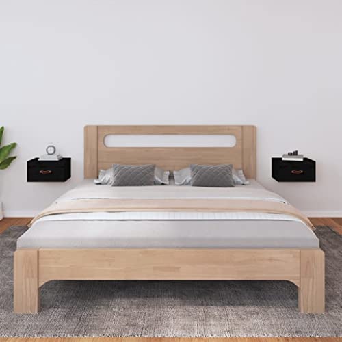 QINXIXINAIXI Wand-Nachttisch aus Kiefernholz mit Stauraum, stabile Oberplatte für Schlafzimmer, rustikales Design, platzsparend, Wandmontage von QINXIXINAIXI