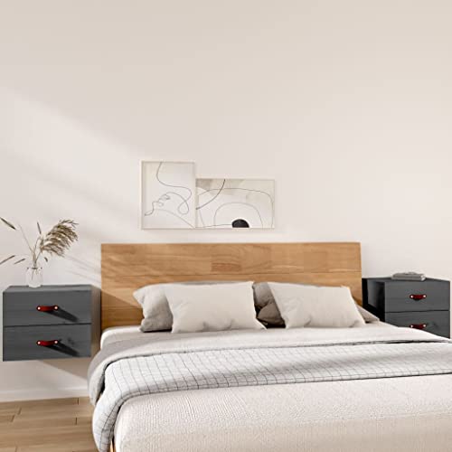 QINXIXINAIXI Wand-Nachttisch aus massivem Kiefernholz mit Stauraum, stabile Oberplatte, rustikales Design, platzsparend von QINXIXINAIXI