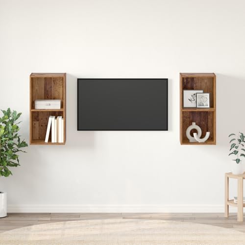 QINXIXINAIXI Wand TV Schrank 2 pcs Altes Holz Konsolentisch mit Schubladen tv ständer hängeschrank Fernseher Schrank 37 x 37 x 72 cm Holzwerkstoff QINXIXINAIXI Wand TV Schrank 2 pcs Altes Holz Konsolentisch mit Schubladen tv ständer hängeschrank Fernseher Schrank 37 x 37 x 72 cm Holzwerkstoff von QINXIXINAIXI