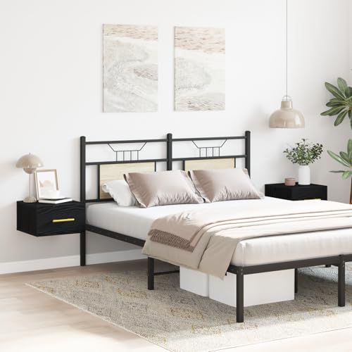 QINXIXINAIXI Wandmontierbarer Schrank mit Stauraum, Moderner Kleiderschrank Schwarz Holzfinish für Wohnzimmer Schlafzimmer Büro von QINXIXINAIXI