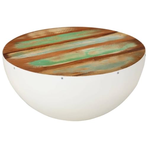 Retro Couchtisch aus Massivem Altholz mit Schalenförmigem Design - Einzigartiger Wohnzimmertisch aus Recyceltem Holz Retro Couchtisch aus Massivem Altholz mit Schalenförmigem Design - Einzigartiger Wohnzimmertisch aus Recyceltem Holz von QINXIXINAIXI