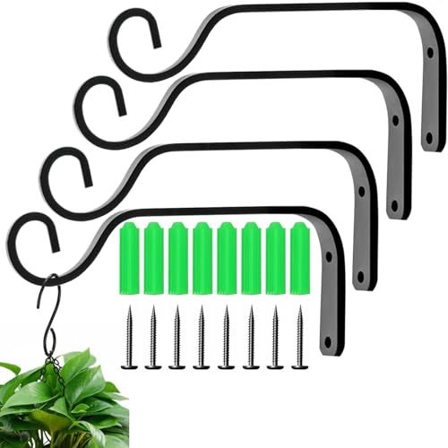 QIODAZOO Pflanzen Halterung, Blumenampel Hängend Metall Pflanzenhalterung Hängend, Aufhängevorrichtung für Den Außenbereich, 4 Stücke 7,3 Inch von QIODAZOO