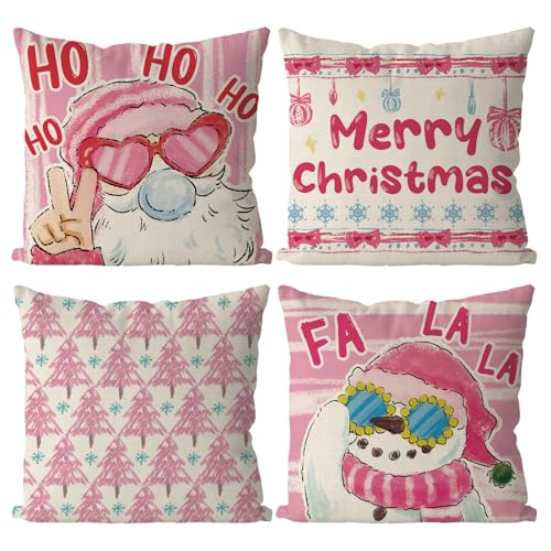 QIONG MENG Dekorative Kissenbezüge für Zuhause, Sofa, Wohnzimmer, 45,7 x 45,7 cm, Rosa, 4 Stück QIONG MENG Dekorative Kissenbezüge für Zuhause, Sofa, Wohnzimmer, 45,7 x 45,7 cm, Rosa, 4 Stück von QIONG MENG