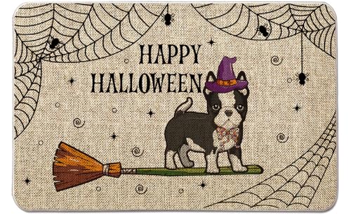 QIONG MENG Halloween-Fußmatte, Boston-Terrier, Hundepfoten-Teppich, 43,2 x 68,9 cm, für den Außenbereich, dekorative Bodenmatten für Bauernhaus, Zuhause, Küche, Bauernhaus QIONG MENG Halloween-Fußmatte, Boston-Terrier, Hundepfoten-Teppich, 43,2 x 68,9 cm, für den Außenbereich, dekorative Bodenmatten für Bauernhaus, Zuhause, Küche, Bauernhaus von QIONG MENG