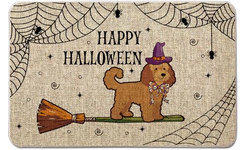 QIONG MENG Halloween-Fußmatte, Motiv: goldene Kritzeleien, Hundepfoten, 43,2 x 68,9 cm, für den Außenbereich, dekorative Bodenmatten für Bauernhaus, Zuhause, Küche, Bauernhaus QIONG MENG Halloween-Fußmatte, Motiv: goldene Kritzeleien, Hundepfoten, 43,2 x 68,9 cm, für den Außenbereich, dekorative Bodenmatten für Bauernhaus, Zuhause, Küche, Bauernhaus von QIONG MENG