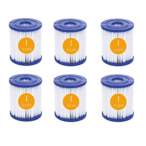 QIOO Filterkartuschen Gr. I,Zuhause 58093 Filterkartuschen Größe 1,Pool Filter Typ I,für Whirlpool Ersatz Filter Kartusche,8,0 x 9,0 cm (6 PCS) von QIOO