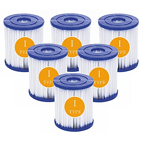 QIOO Pool filterkartuschen größe 1 typ 1 Poolfilter waschbare 58093 Filterkartuschen für 58381Filterpumpe Wiederverwendbare (6 PCS) von QIOO