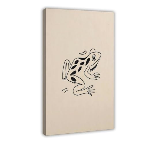 Kunstdruck auf Leinwand, Motiv: verspielte Froschlinie, Wandkunst, Dekordruck, Bild für Wohnzimmer, Schlafzimmer, Dekoration, 60 x 90 cm Kunstdruck auf Leinwand, Motiv: verspielte Froschlinie, Wandkunst, Dekordruck, Bild für Wohnzimmer, Schlafzimmer, Dekoration, 60 x 90 cm von QIOTBVV