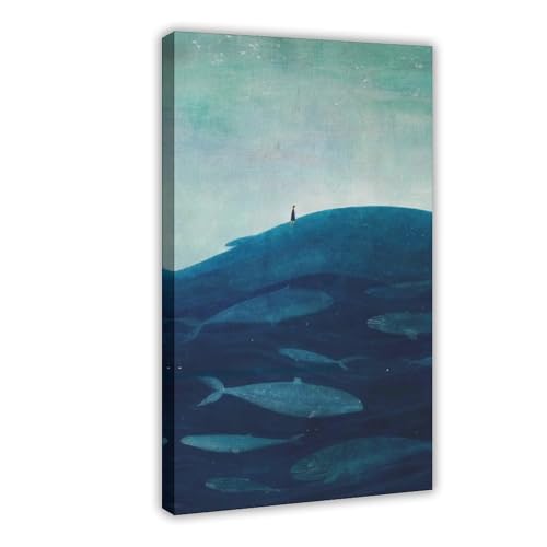 Leinwand-Poster, Motiv: Surrealer Wal, Wandkunst, Dekor, Bild, Gemälde für Wohnzimmer, Schlafzimmer, Dekoration, 20 x 30 cm Leinwand-Poster, Motiv: Surrealer Wal, Wandkunst, Dekor, Bild, Gemälde für Wohnzimmer, Schlafzimmer, Dekoration, 20 x 30 cm von QIOTBVV