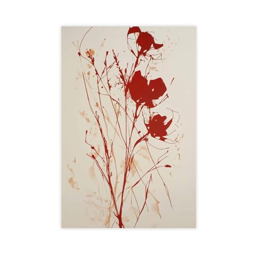 QIOTBVV Abstraktes Leinwandposter mit rotem Blumenmuster, Schlafzimmerdekoration, Landschaft, Büro, Raumdekoration, Geschenk, 60 x 90 cm QIOTBVV Abstraktes Leinwandposter mit rotem Blumenmuster, Schlafzimmerdekoration, Landschaft, Büro, Raumdekoration, Geschenk, 60 x 90 cm von QIOTBVV