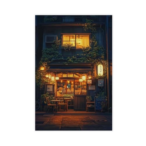 QIOTBVV Leinwandposter "Tokyo Night Cafe", Schlafzimmerdekoration, Landschaft, Büro, Raumdekoration, Geschenk, 50 x 75 cm QIOTBVV Leinwandposter "Tokyo Night Cafe", Schlafzimmerdekoration, Landschaft, Büro, Raumdekoration, Geschenk, 50 x 75 cm von QIOTBVV
