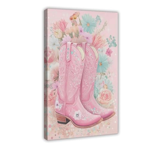 QIOTBVV Leinwandposter mit pinken Cowgirl-Stiefeln, Schlafzimmerdekoration, Landschaft, Büro, Raumdekoration, Geschenk, 30 x 45 cm QIOTBVV Leinwandposter mit pinken Cowgirl-Stiefeln, Schlafzimmerdekoration, Landschaft, Büro, Raumdekoration, Geschenk, 30 x 45 cm von QIOTBVV