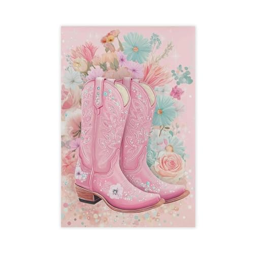 QIOTBVV Leinwandposter mit pinken Cowgirl-Stiefeln, Schlafzimmerdekoration, Landschaft, Büro, Raumdekoration, Geschenk, 40 x 60 cm QIOTBVV Leinwandposter mit pinken Cowgirl-Stiefeln, Schlafzimmerdekoration, Landschaft, Büro, Raumdekoration, Geschenk, 40 x 60 cm von QIOTBVV