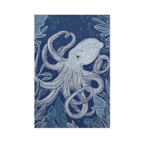 QIOTBVV Oktopus-Wandkunst, Leinwand-Poster, Schlafzimmer, Dekoration, Landschaft, Büro, Raumdekoration, Geschenk, 20 x 30 cm QIOTBVV Oktopus-Wandkunst, Leinwand-Poster, Schlafzimmer, Dekoration, Landschaft, Büro, Raumdekoration, Geschenk, 20 x 30 cm von QIOTBVV