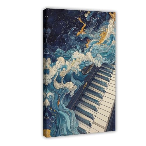 QIOTBVV Ozeanwellen, Klavier-Poster, Schlafzimmer, Dekoration, Landschaft, Büro, Raumdekoration, Geschenk, 30 x 45 cm QIOTBVV Ozeanwellen, Klavier-Poster, Schlafzimmer, Dekoration, Landschaft, Büro, Raumdekoration, Geschenk, 30 x 45 cm von QIOTBVV