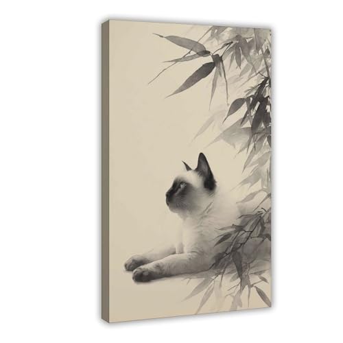 QIOTBVV Poster mit siamesischer Katze, Leinwand-Poster, Schlafzimmer, Dekoration, Landschaft, Büro, Raumdekoration, Geschenk, 30 x 45 cm QIOTBVV Poster mit siamesischer Katze, Leinwand-Poster, Schlafzimmer, Dekoration, Landschaft, Büro, Raumdekoration, Geschenk, 30 x 45 cm von QIOTBVV