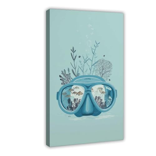 QIOTBVV Wandkunst, Motiv: Tauchen, Leinwand, Poster, Schlafzimmer, Dekoration, Landschaft, Büro, Raumdekoration, Geschenk, 30 x 45 cm QIOTBVV Wandkunst, Motiv: Tauchen, Leinwand, Poster, Schlafzimmer, Dekoration, Landschaft, Büro, Raumdekoration, Geschenk, 30 x 45 cm von QIOTBVV