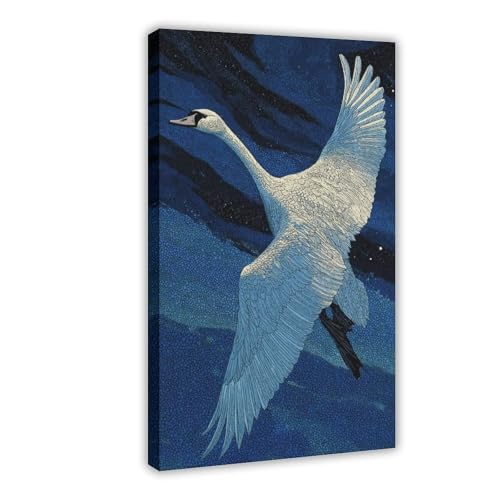 Wandkunstdruck, Motiv: Schwan, Poster, Schlafzimmer, Dekoration, Landschaft, Büro, Raumdekoration, Geschenk, 30 x 45 cm Wandkunstdruck, Motiv: Schwan, Poster, Schlafzimmer, Dekoration, Landschaft, Büro, Raumdekoration, Geschenk, 30 x 45 cm von QIOTBVV