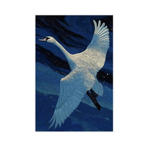 Wandkunstdruck mit Schwan, Leinwand-Poster, Wandkunst, Dekordruck, Bild Gemälde für Wohnzimmer, Schlafzimmer, Dekoration, 40 x 60 cm Wandkunstdruck mit Schwan, Leinwand-Poster, Wandkunst, Dekordruck, Bild Gemälde für Wohnzimmer, Schlafzimmer, Dekoration, 40 x 60 cm von QIOTBVV