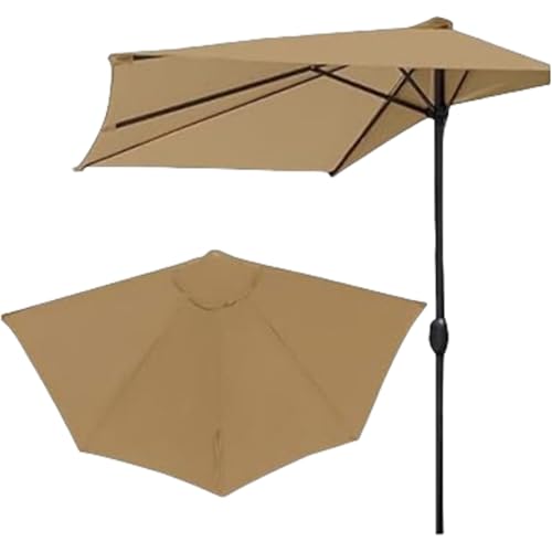 9ft Ersatzdach for Halbschirm for Poolside-Hinterhof-Sonnenschirm(Khaki) von QIPUCNLYA