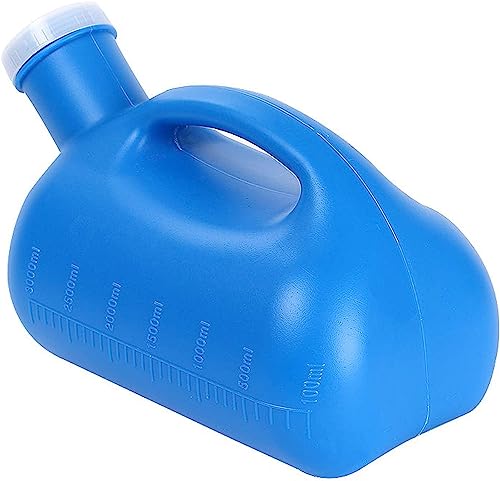 Männliches Urinal, 3000 ml große tragbare Pinkelflasche for Männer, Reisetoiletten-Töpfchensammler in Blau und Weiß(Blue) von QIPUCNLYA