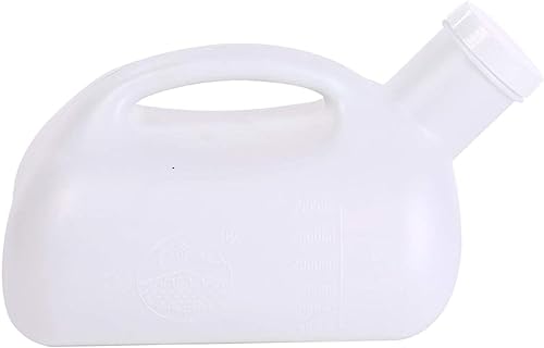 Männliches Urinal, 3000 ml große tragbare Pinkelflasche for Männer, Reisetoiletten-Töpfchensammler in Blau und Weiß(White) von QIPUCNLYA