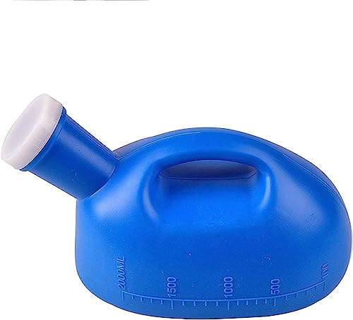 Männliches Urinal 2000 ml, tragbare, auslaufsichere Reise-Toiletten-Pipiflasche for Männer, erhältlich in Weiß und Blau(Blue) von QIPUCNLYA