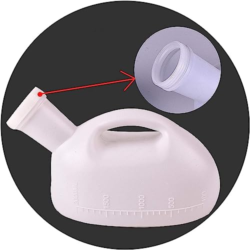 Männliches Urinal 2000 ml, tragbare, auslaufsichere Reise-Toiletten-Pipiflasche for Männer, erhältlich in Weiß und Blau(White) von QIPUCNLYA