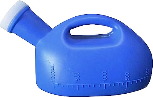 Männliches Urinal 2000 ml, tragbare, auslaufsichere Reise-Toiletten-Pipiflasche for Männer mit sicherem Deckel von QIPUCNLYA