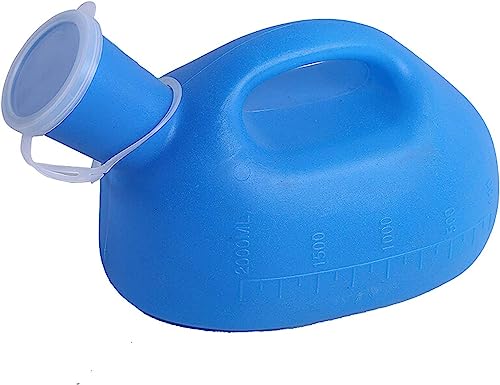 Männliches Urinal 2000 ml, tragbare, auslaufsichere Reise-Toiletten-Pipiflasche for Männer mit sicherem Deckel von QIPUCNLYA