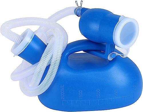 Männliches Urinal mit 1,6 m transparentem Schlauch, 2000 ml tragbare Pinkelflasche for Männer, cm breites Kaliber for Reisen zu Hause, Camping, Auto von QIPUCNLYA