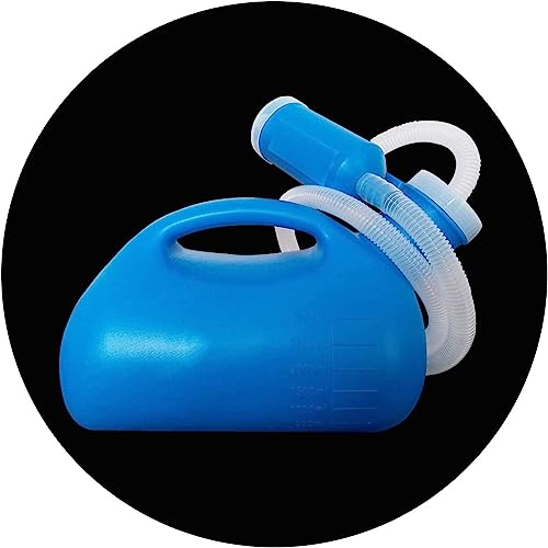 Männliches Urinal mit 1,6 m weichem Schlauch, 2000 ml auslaufsichere tragbare Pinkelflasche for Reisen, Camping, Auto und den Heimgebrauch von QIPUCNLYA