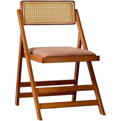 QIPUCNLYA Klappbarer Barstuhl aus Holz mit Rattan-Rückenlehne – Mehrzweck-Klapphocker for Zuhause, Schlafzimmer und Balkon (100 x 62 44 cm) von QIPUCNLYA