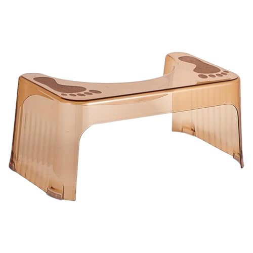 QIPUCNLYA Toilettenhocker aus verdicktem Acryl for Erwachsene, Rutschfester Fußstützenhocker for das Badezimmer, moderner Tritthocker, transparentes Grau(Transparent White) von QIPUCNLYA