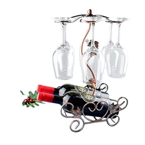 QIPUCNLYA Weinregal-Lagerregal – Hängender Stielglashalter for die Arbeitsplatte, Metall-Barständer for Weingläser und -flaschen, Wandhalterung oder Tisch-Organizer QIPUCNLYA Weinregal-Lagerregal – Hängender Stielglashalter for die Arbeitsplatte, Metall-Barständer for Weingläser und -flaschen, Wandhalterung oder Tisch-Organizer von QIPUCNLYA