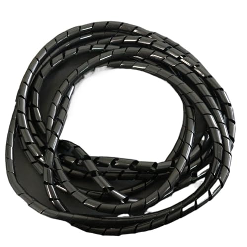 Spiralkabelschutzhülle, 6 mm 10 Kabel-Organizer-Wickelrohr for Kabelmanagement und -schutz(Black Color,6mm ID 10 Meter) von QIPUCNLYA
