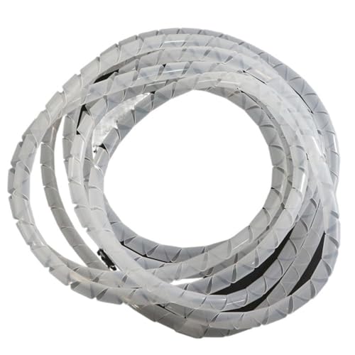 Spiralkabelschutzhülle, 6 mm 10 Kabel-Organizer-Wickelrohr for Kabelmanagement und -schutz(White Color,6mm ID 10 Meter) von QIPUCNLYA