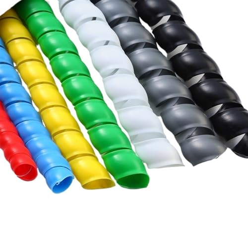 Spiralkabelschutzhülle, flexibles Kabel-Organizer-Röhrchen mit Spiralwicklung for Leitungsschutz(White,ID 8mm 1 Meter) von QIPUCNLYA
